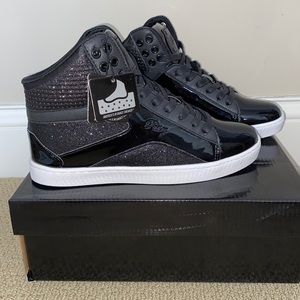 Black sparkle sneakers